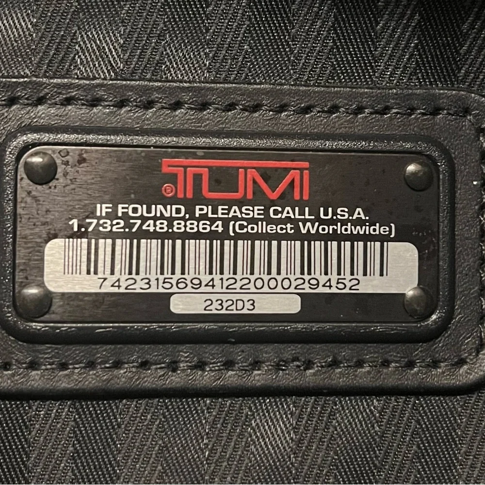 Tumi Black Garment Bag